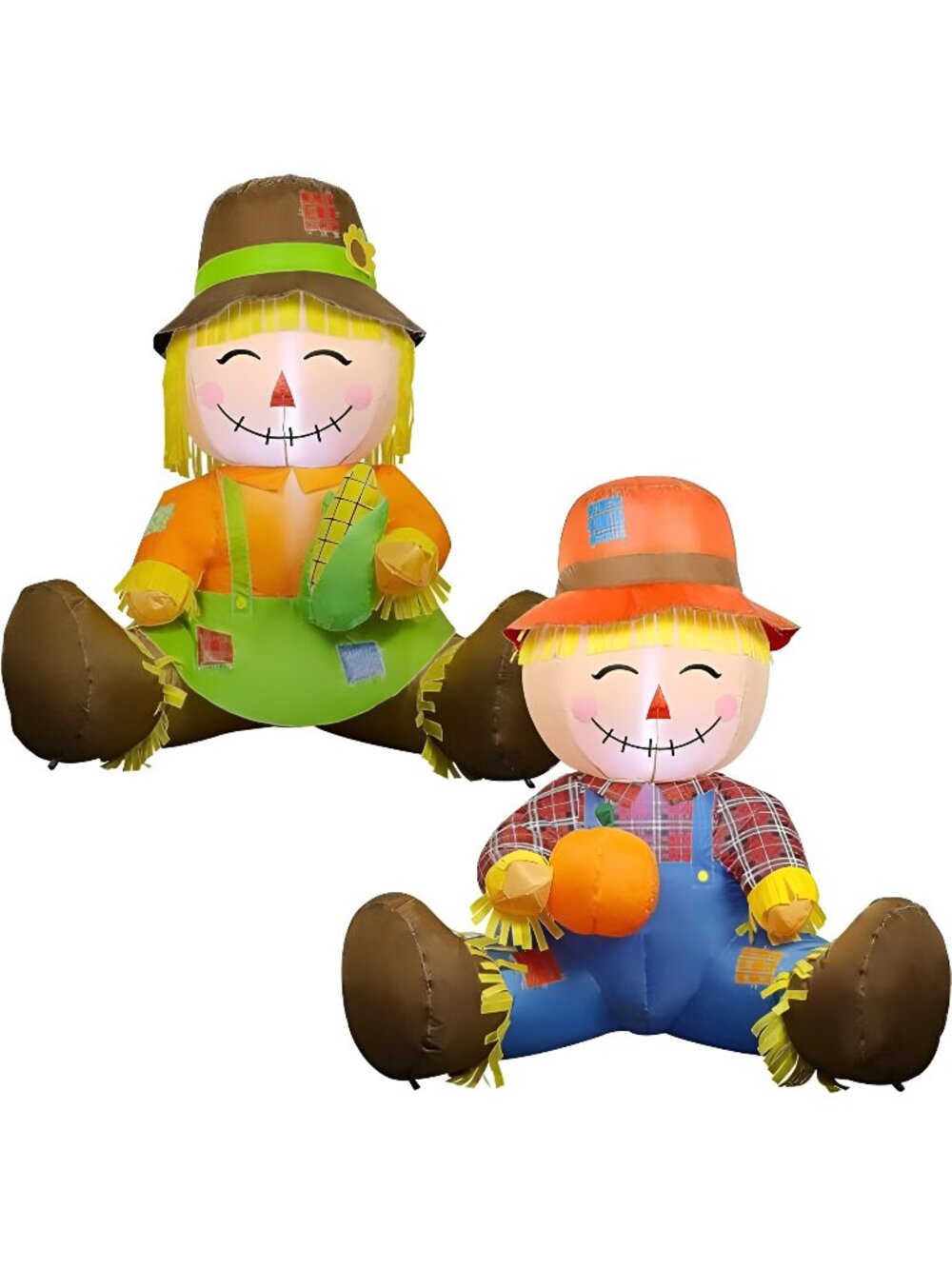 3.3FT Fall Inflatable Decoration, Set of 2 Air Blown Scarecrow